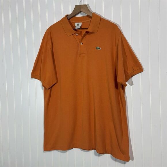 Lacoste 7 XL Burnt Orange Polo Shirt Made in France 100% Cotton Short Sleeve - Picture 1 of 8